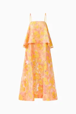 Elliatt Elysia Tiered Maxi Gown in Orange Floral Size L / AU 12 for rent on The Volte - image 6