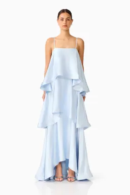Elliatt Tilly Tiered Maxi Dress in Pale Blue Size XS / AU 6 for rent on The Volte - image 1