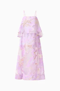 Elliatt Elysia Tiered Maxi Gown in Purple Floral Size M / AU 10 for rent on The Volte - image 5