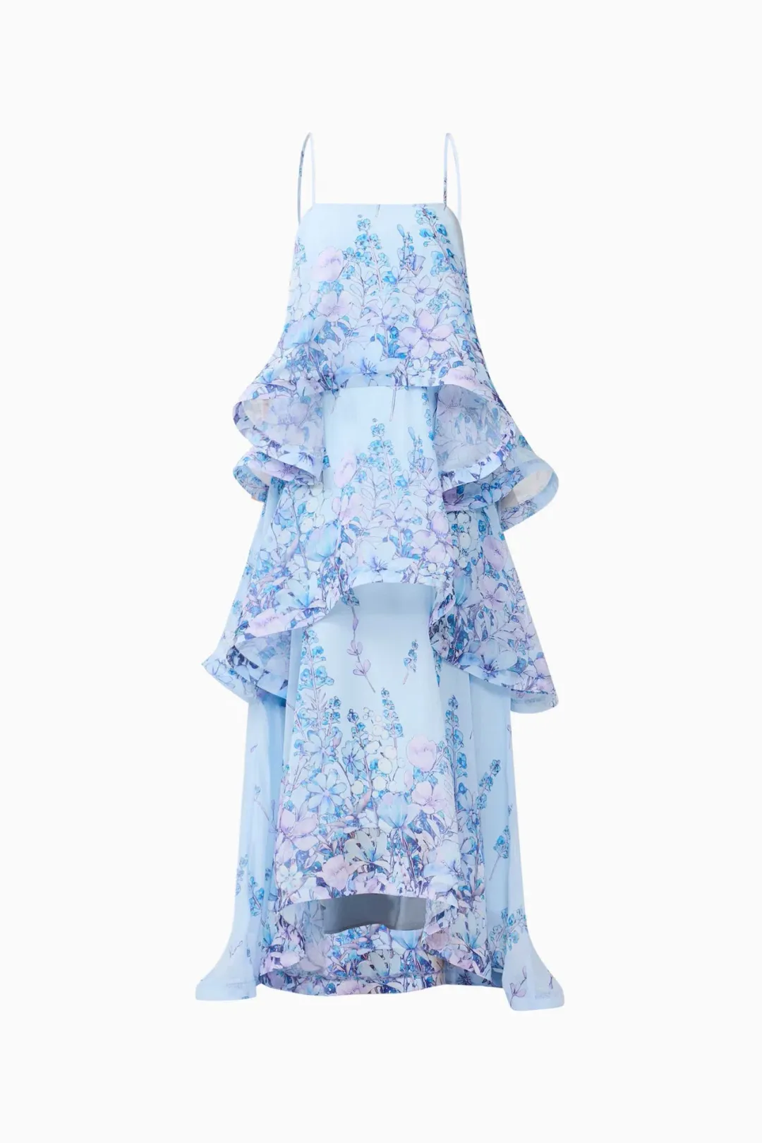 Elliatt  Armani Tiered Maxi Dress in Baby Blue Floral Size M / AU 10 for rent on The Volte - main image