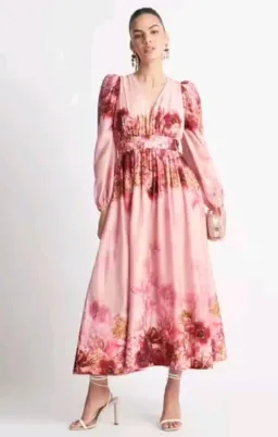 Sheike Swan Lake Midi Dress in Pink Floral Size 16 for rent on The Volte - image 2