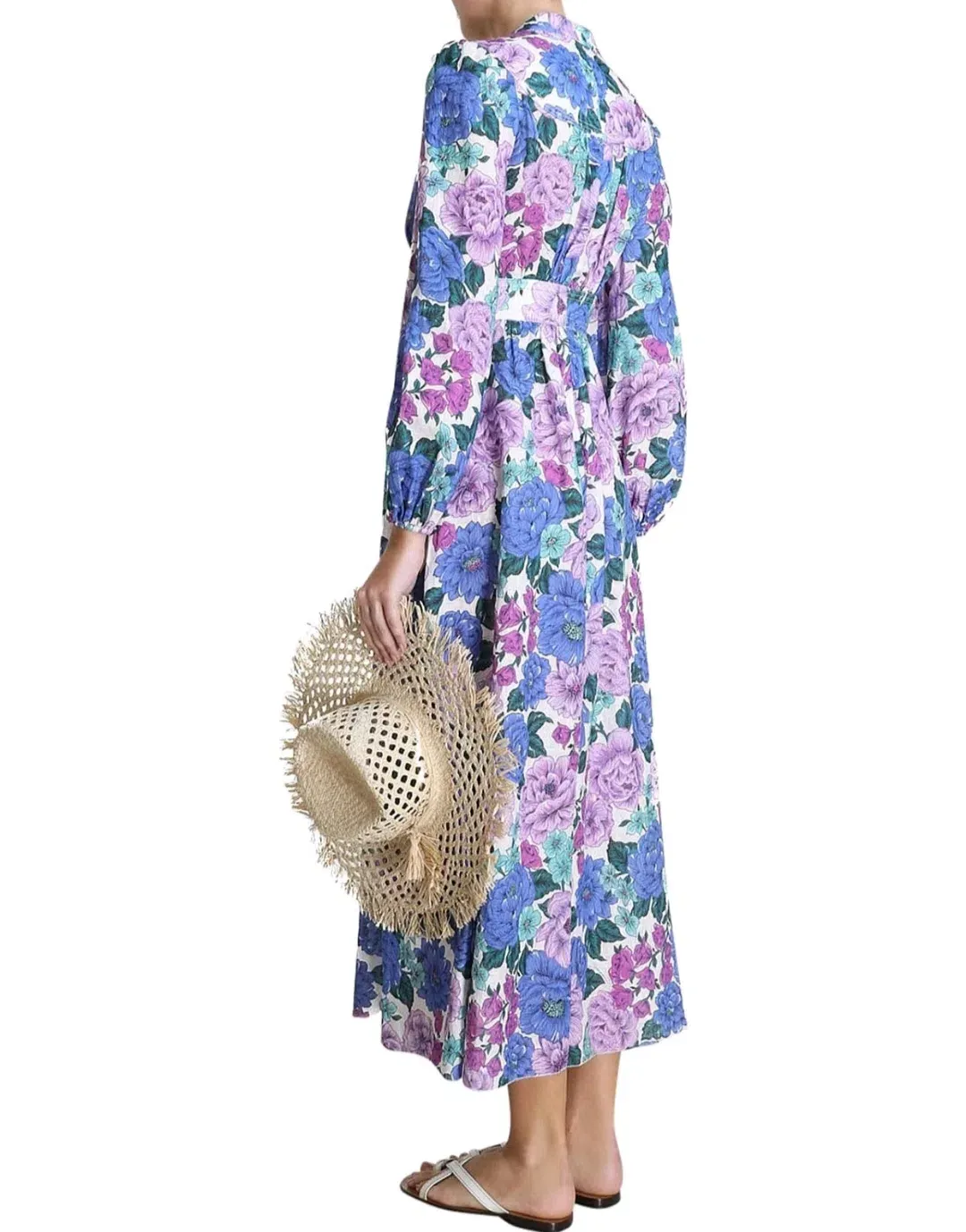 Zimmermann Poppy Plunge Midi Dress Size 3 AU 14 for rent on The Volte - main image