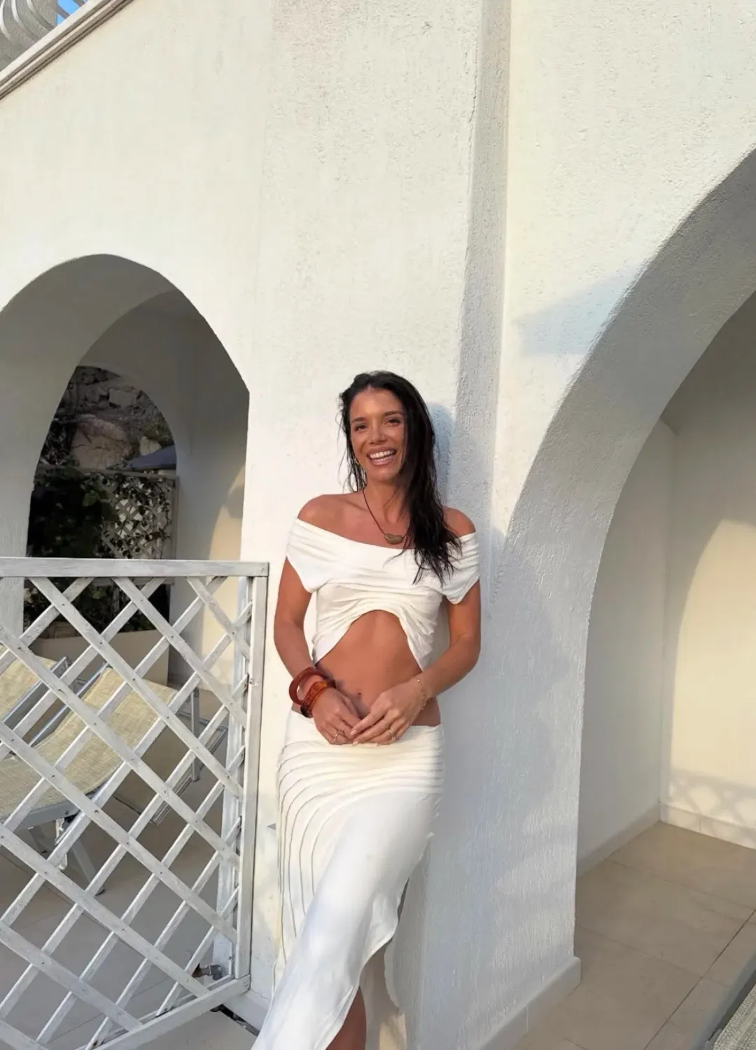 Koster Kulture Inka Top and Skirt Set in White Ivory Size XS / 6 AU for rent on The Volte - main image