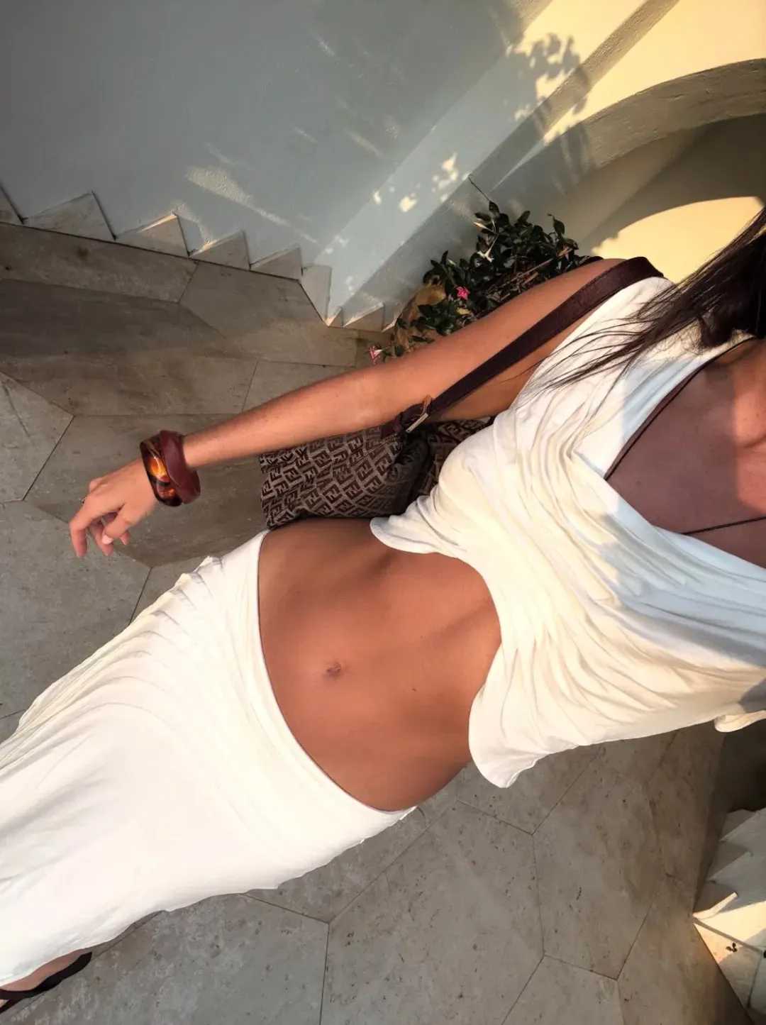 Koster Kulture Inka Top and Skirt Set in White Ivory Size XS / 6 AU for rent on The Volte - main image