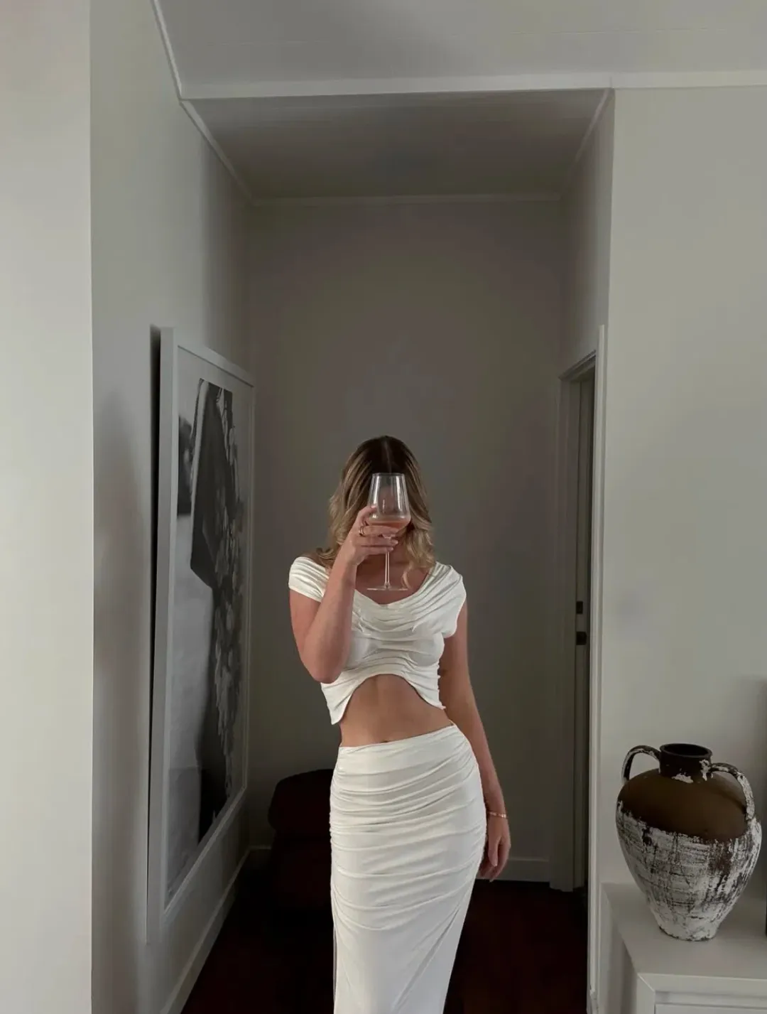 Koster Kulture Inka Top and Skirt Set in White Ivory Size S / 8 AU for rent on The Volte - main image