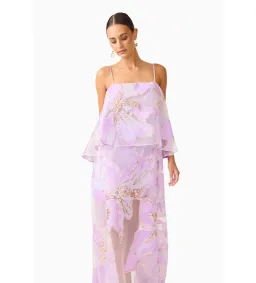 Elliatt Elysia Tiered Gown in Purple Floral Size S/AU 8 for rent on The Volte - image 2