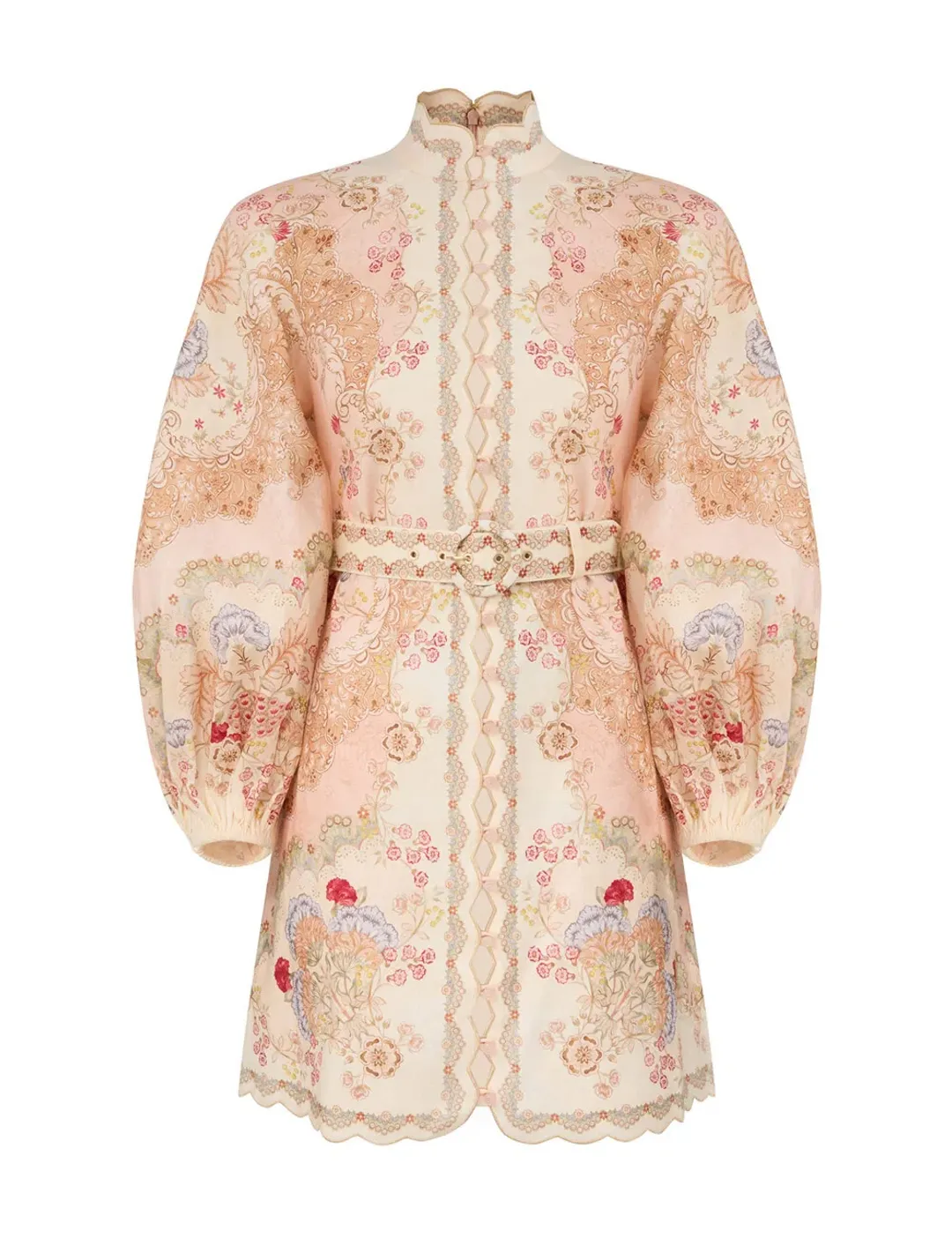 Zimmermann Daylight Mini Dress in Wallpaper Floral Blush Size 4 / AU 16 for rent on The Volte - main image