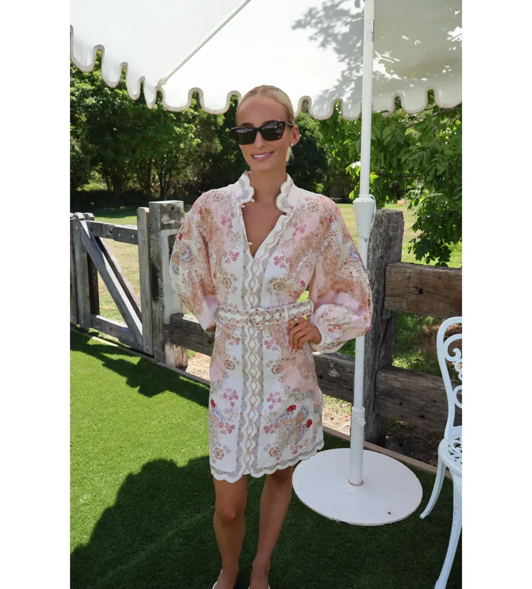 Zimmermann Daylight Mini Dress in Wallpaper Floral Blush Size 4 / AU 16 for rent on The Volte - main image