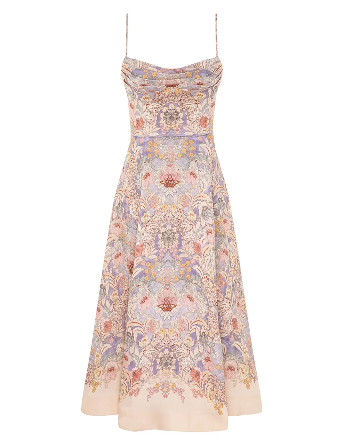 Zimmermann Rebellion Tuck Midi Dress in Blue Floral Size 4 / AU 16 for rent on The Volte - main image