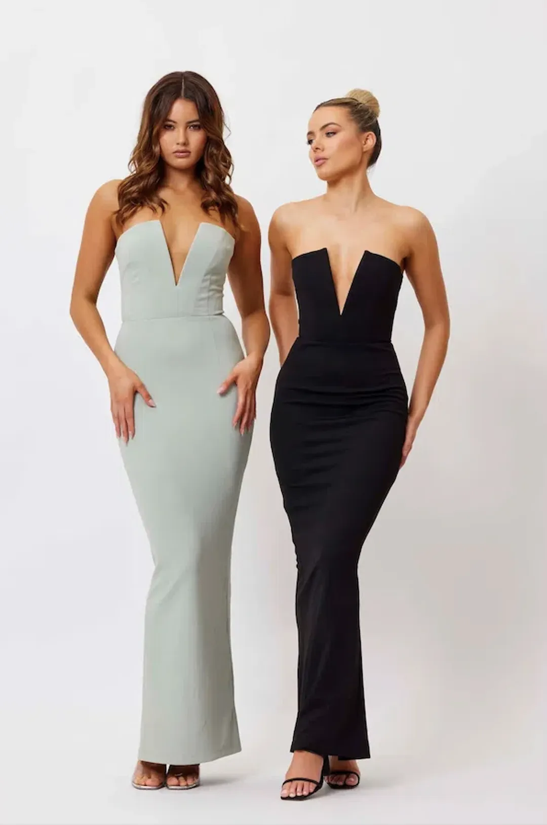 Black Bianca and Bridgett Avery V Neck gown size 4 for rent on The Volte - main image