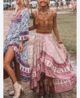 Spell & the Gypsy Love Castaway Skirt Maxi Floral Boho High Low Size Small Plum for rent on The Volte - image 1