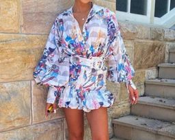 Mackenzie Mode Seeing Stars Mini Dress Geo White Size 6 for rent on The Volte - image 5