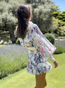 Mackenzie Mode Seeing Stars Mini Dress Geo White Size 6 for rent on The Volte - image 3