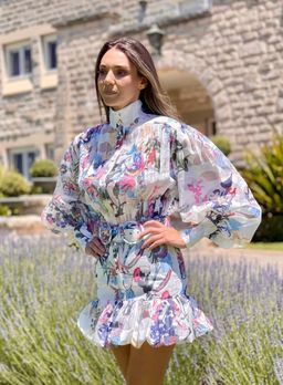 Mackenzie Mode Seeing Stars Mini Dress Geo White Size 6 for rent on The Volte - image 1