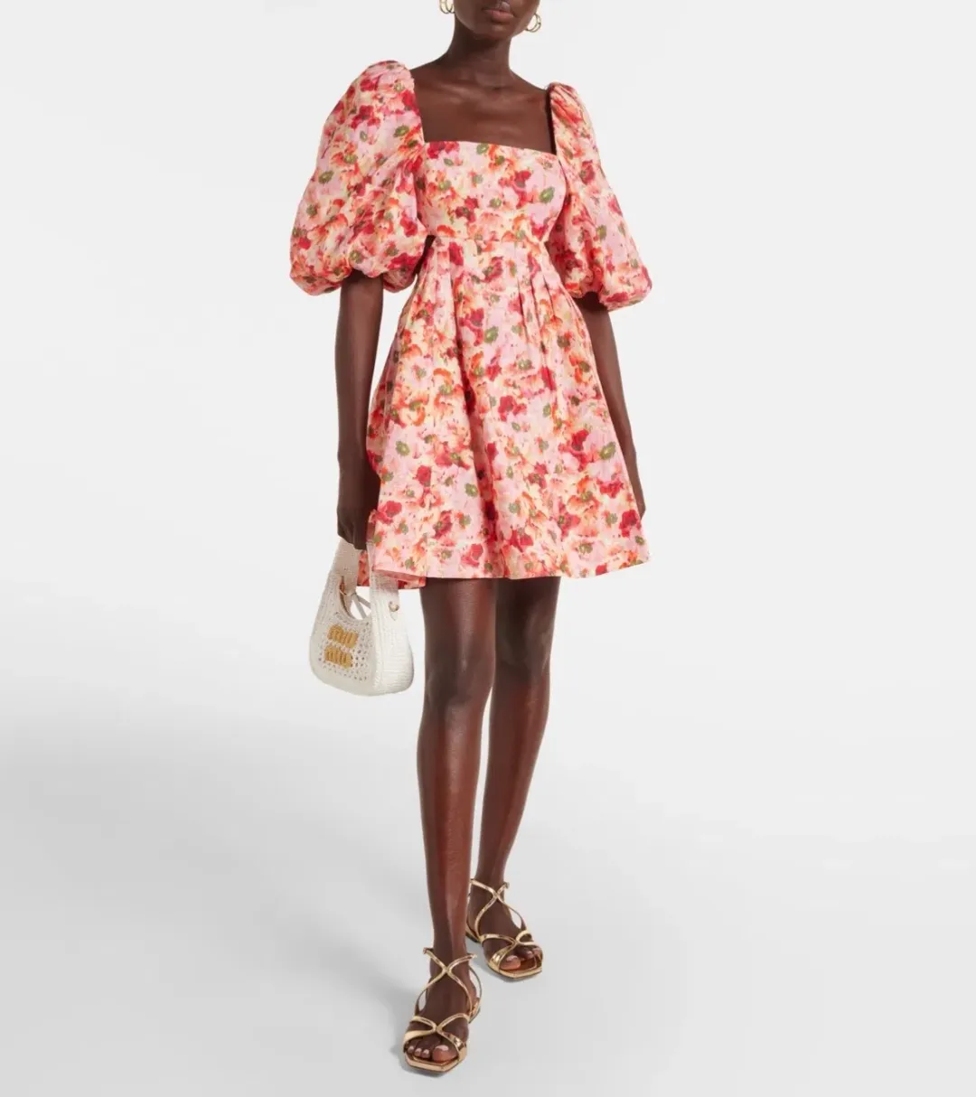 Zimmermann lightburst cutout floral linen minidress size 0 / Aus 8  for rent on The Volte - main image