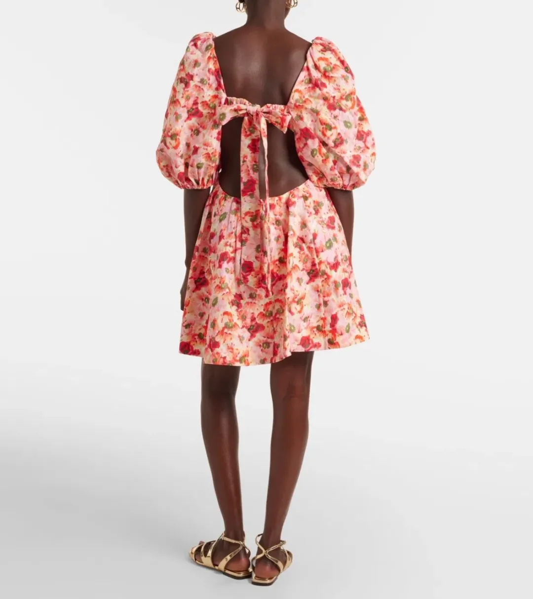 Zimmermann lightburst cutout floral linen minidress size 0 / Aus 8  for rent on The Volte - main image