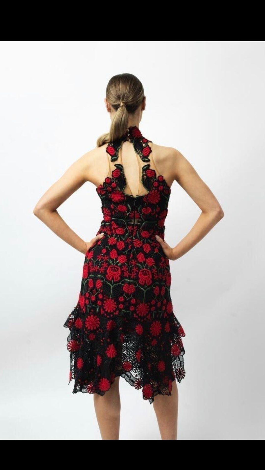 Thurley English Rose Midi White Dress  Size 8 for rent on The Volte - main image