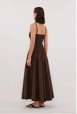 Dissh Toby bitter chocolate cotton midi dress size Aus 6 for rent on The Volte - image 2