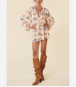 Spell Gypsy Playsuit Size XXS Solstice Romper Cream Boho Woodstock Coachella for rent on The Volte - image 2
