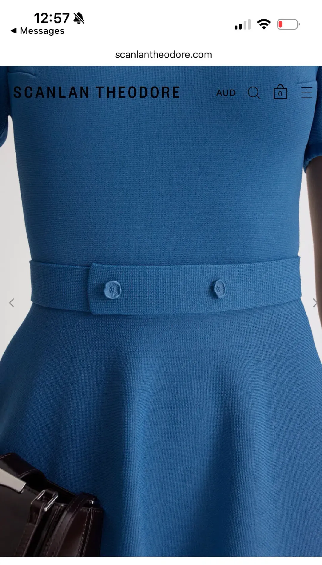 Scanlan Theodore CREPE KNIT GATHER SLEEVE DRESS for rent on The Volte - main image