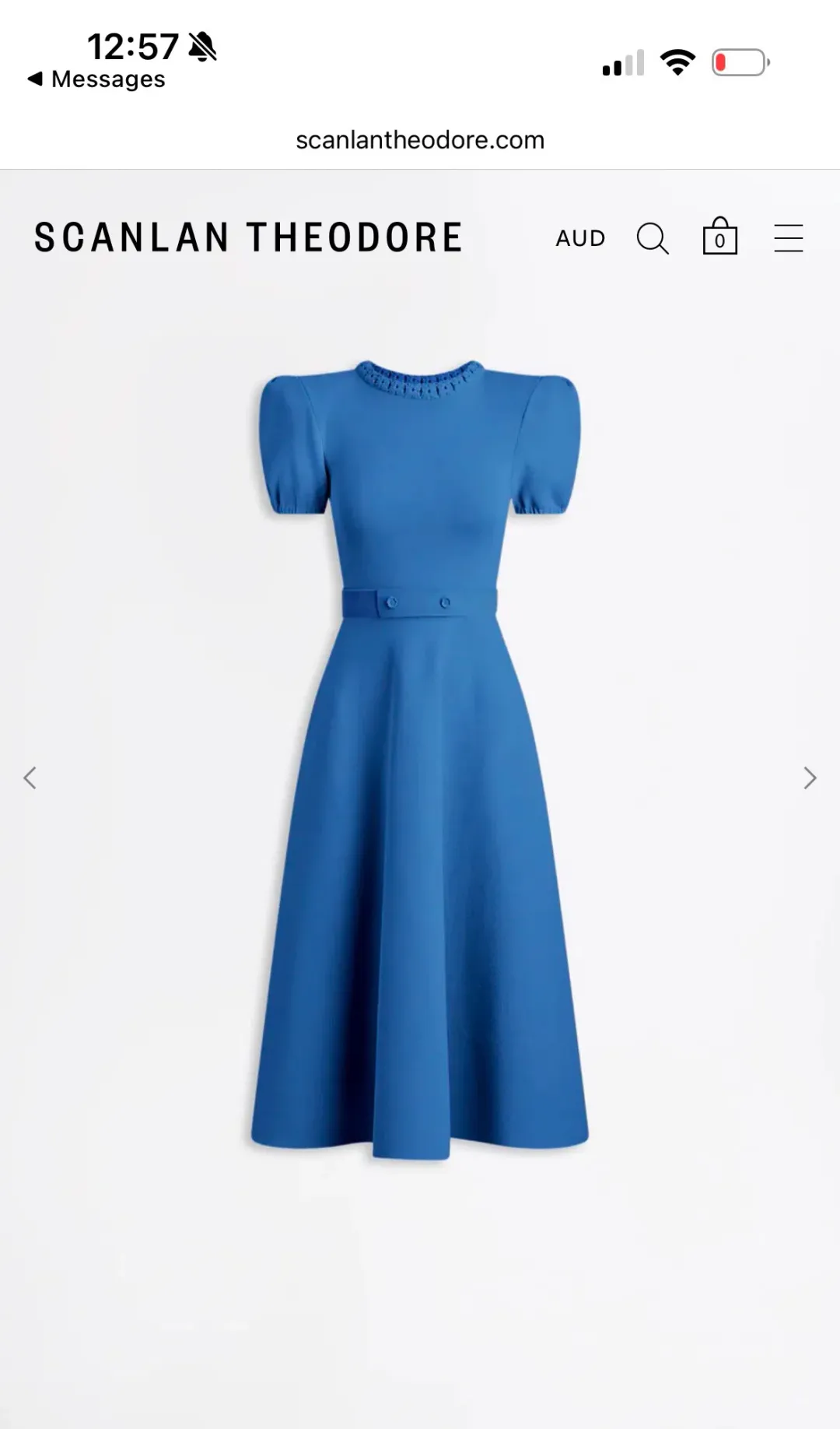 Scanlan Theodore CREPE KNIT GATHER SLEEVE DRESS for rent on The Volte - main image