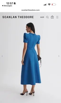 Scanlan Theodore CREPE KNIT GATHER SLEEVE DRESS for rent on The Volte - image 3