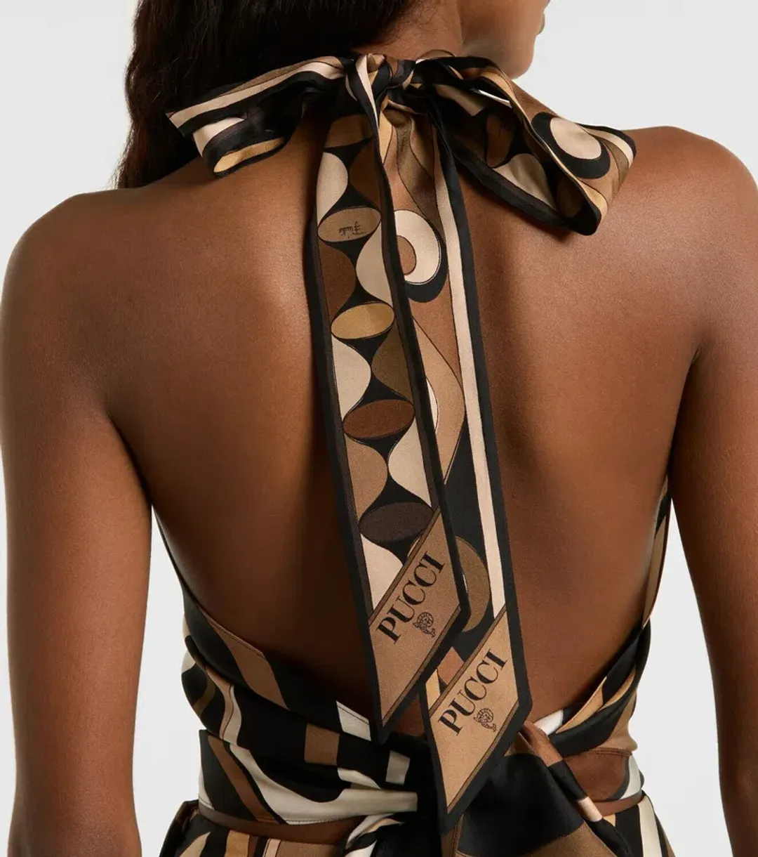 Pucci Marmo halterneck silk satin top for rent on The Volte - main image