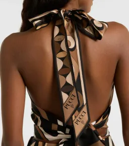 Pucci Marmo halterneck silk satin top for rent on The Volte - image 4