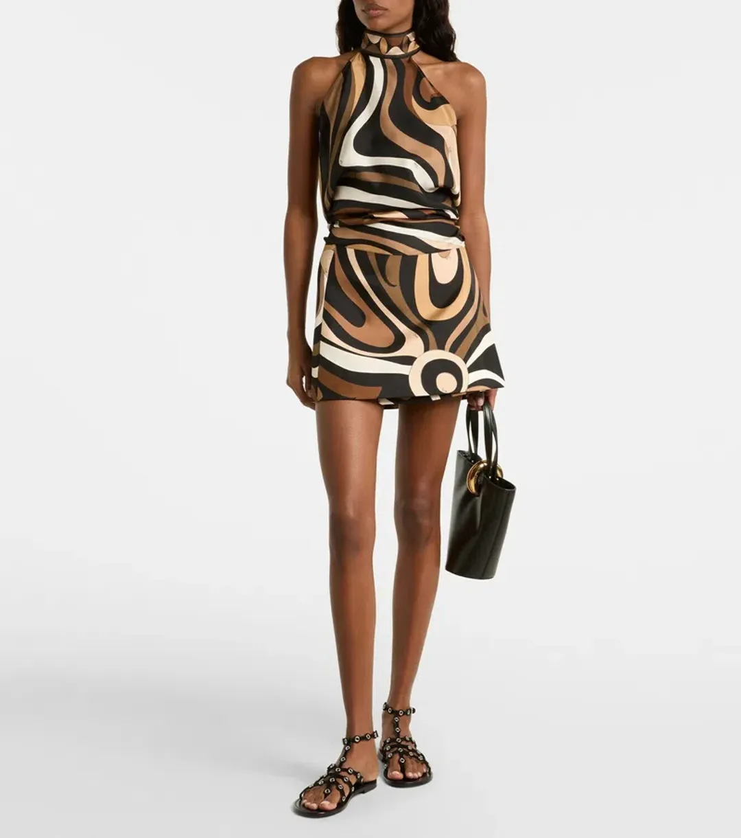 Pucci Marmo halterneck silk satin top for rent on The Volte - main image