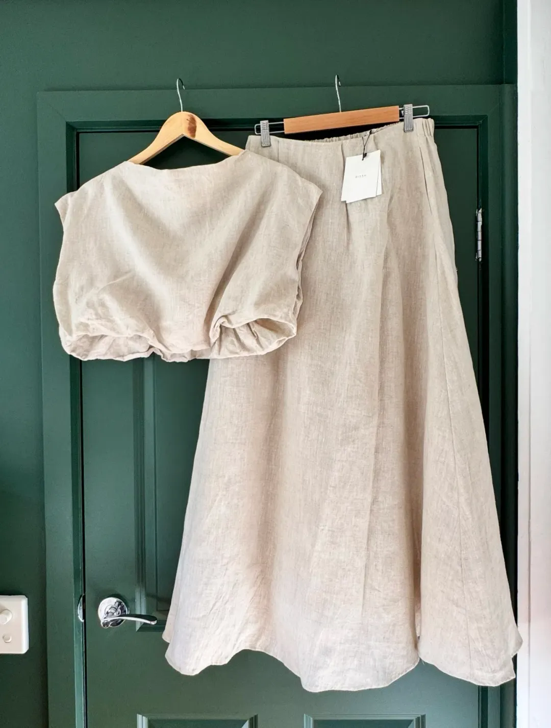 DIISH Natural Linen Skirt and Top Set. Size 10/12 for rent on The Volte - main image