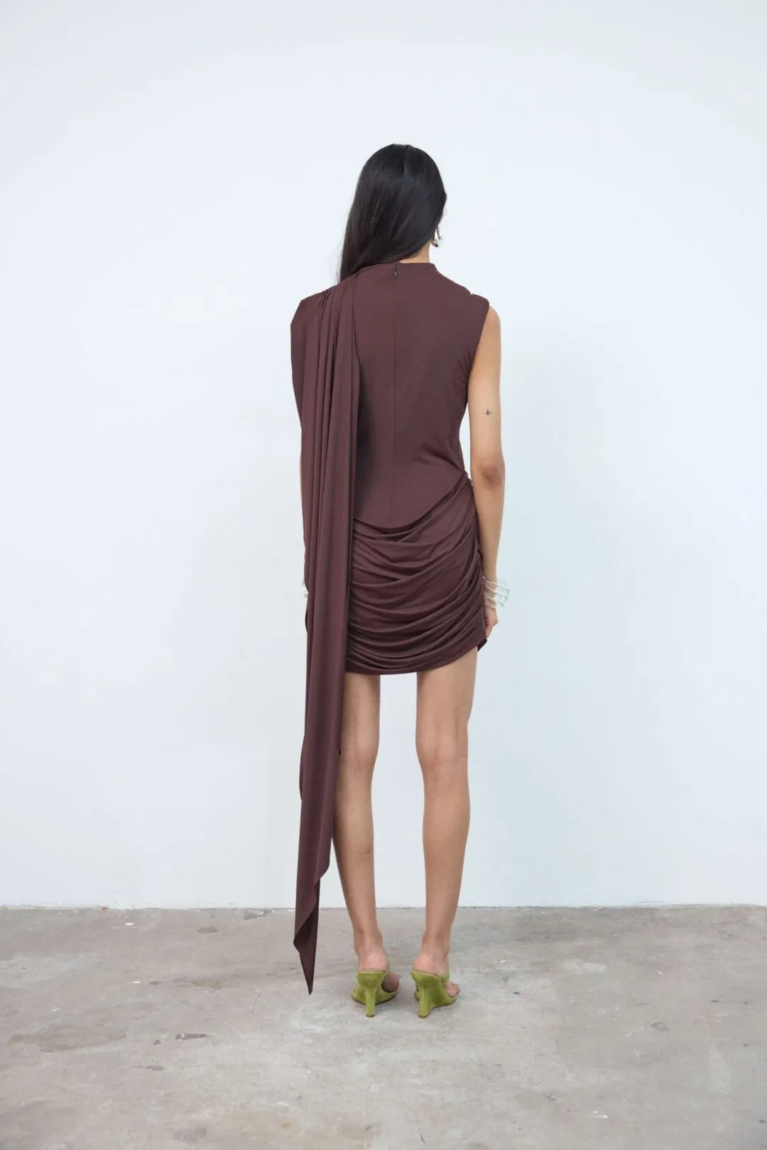 De La Vali Elara Mini Dress Brown for rent on The Volte - main image