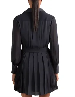 Reiss Giselle Pleat Mini Dress Navy Size 6 for rent on The Volte - image 2