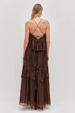 AJE Ophelia Lace Gown Chocolate Brown Size 8 for rent on The Volte - image 3