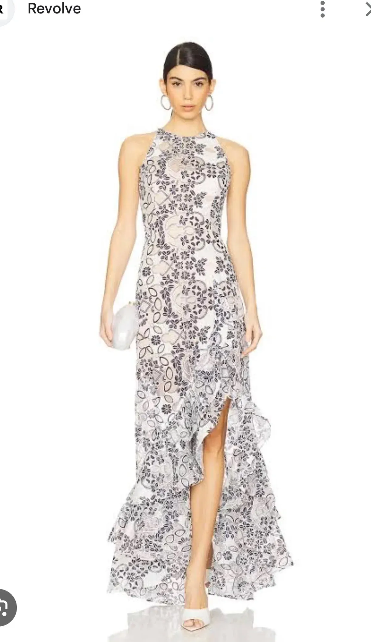 Bronx and Banco white and navy Sicilian dress Medium size 10-12 for rent on The Volte - main image