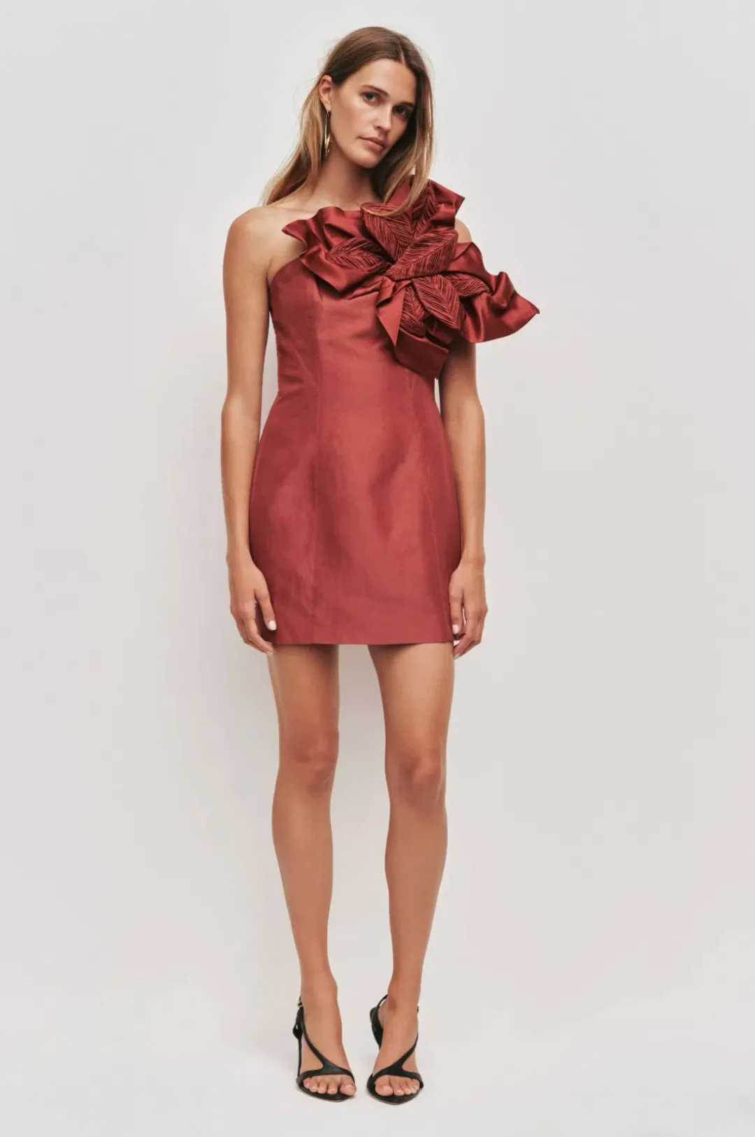 Aje Isla mini dress Rust Size 10 for rent on The Volte - main image