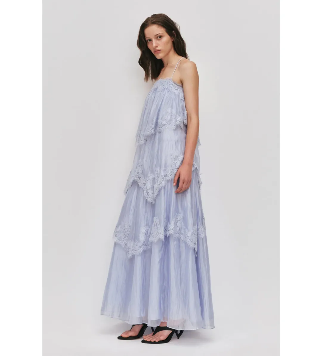 Aje Ophelia Lace Gown in French Blue Size AU8 for rent on The Volte - main image