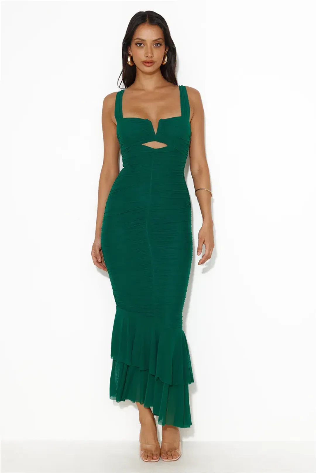 Here Comes the Sun Party Pal Maxi dress in emerald green size 6 XS for rent on The Volte - main image