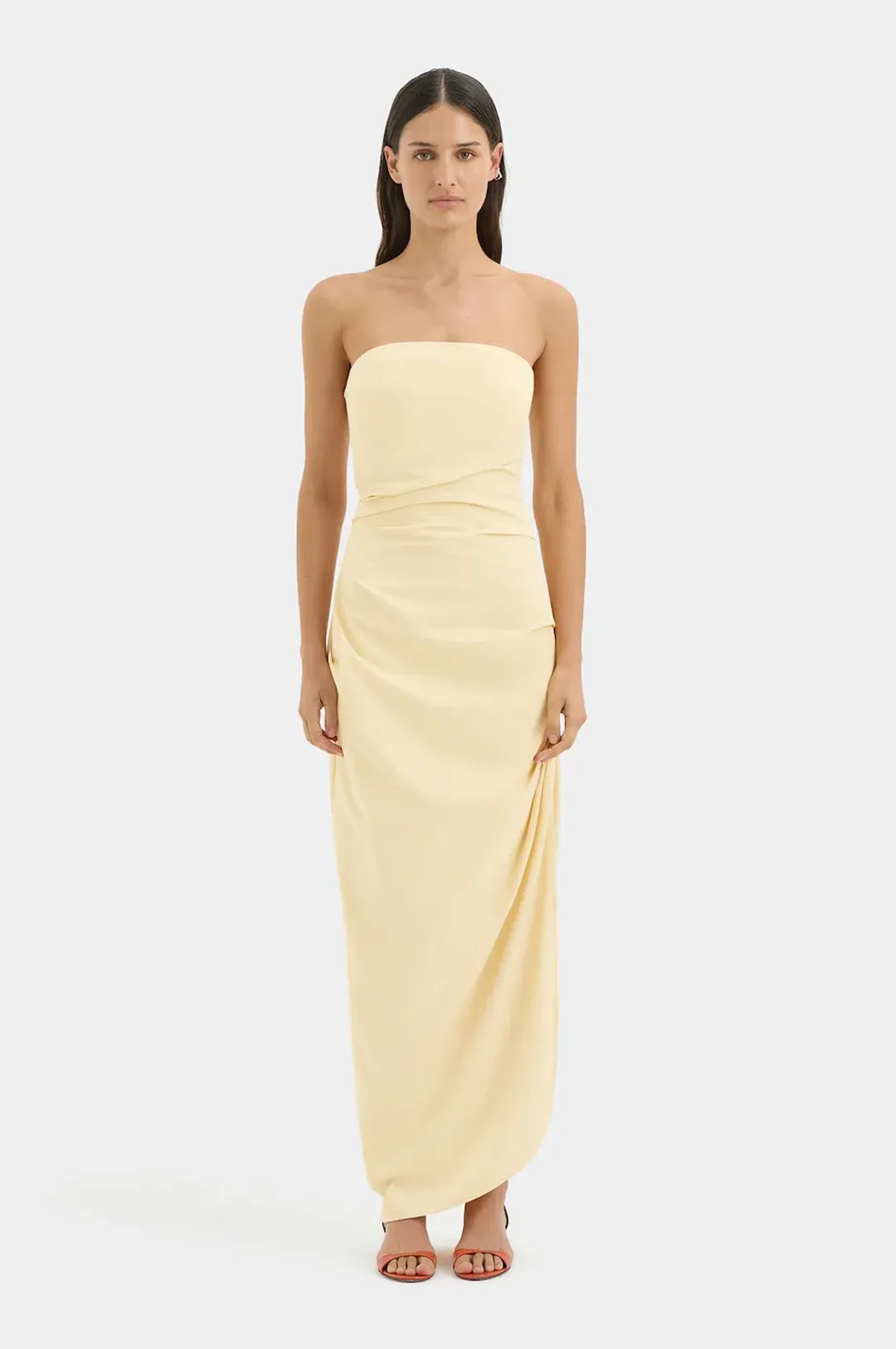 FLORENT STRAPLESS GOWN | BUTTER - SIZE 6 for rent on The Volte - main image