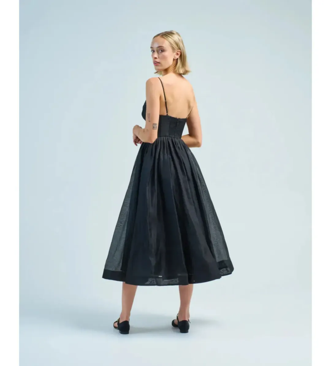 Zimmermann Hypnotic V Neck Midi Dress in Black Size 2 / AU12 for rent on The Volte - main image