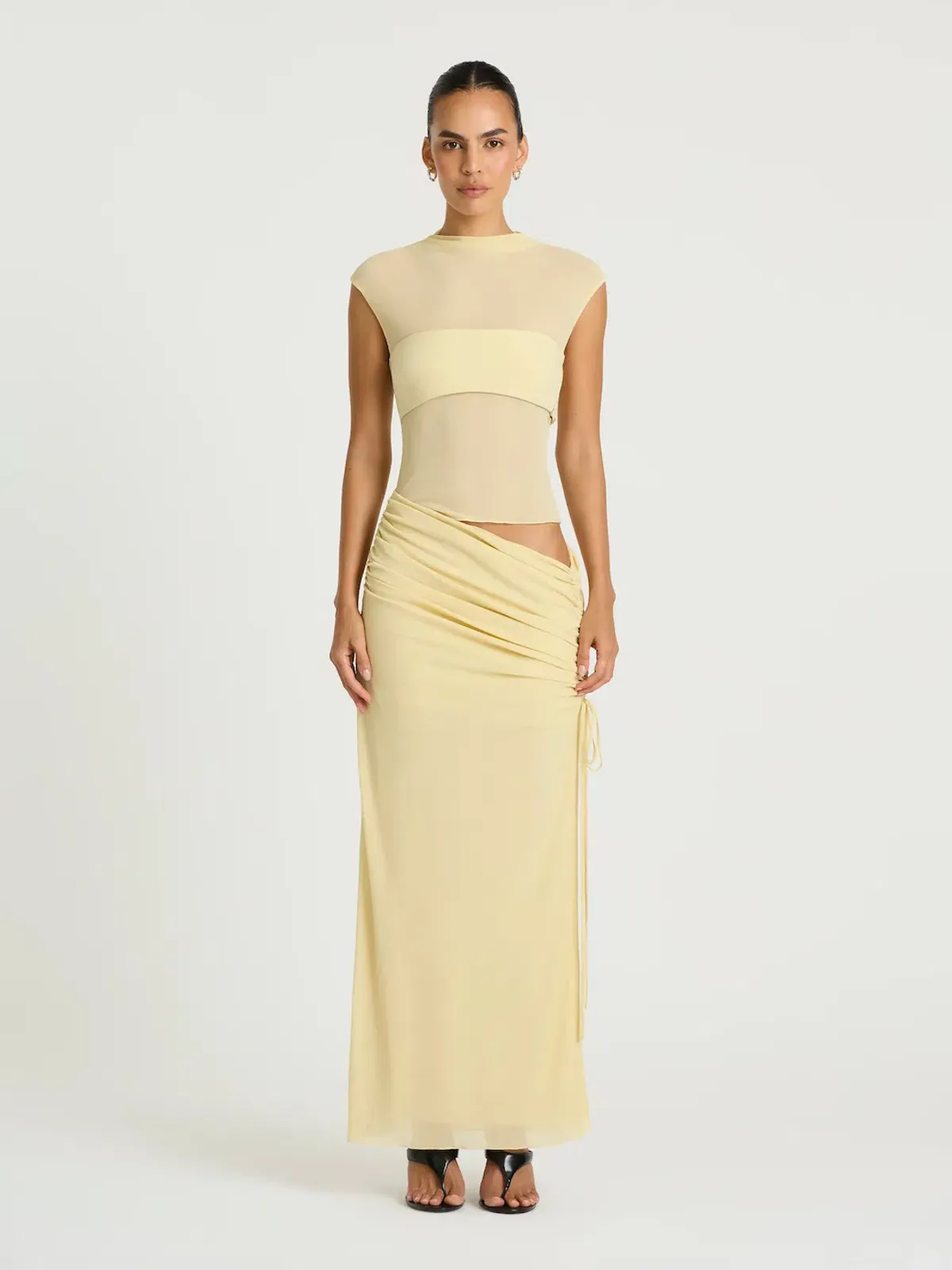 BECKER MAXI DRESS | LEMON CREAM - SIZE 8 for rent on The Volte - main image
