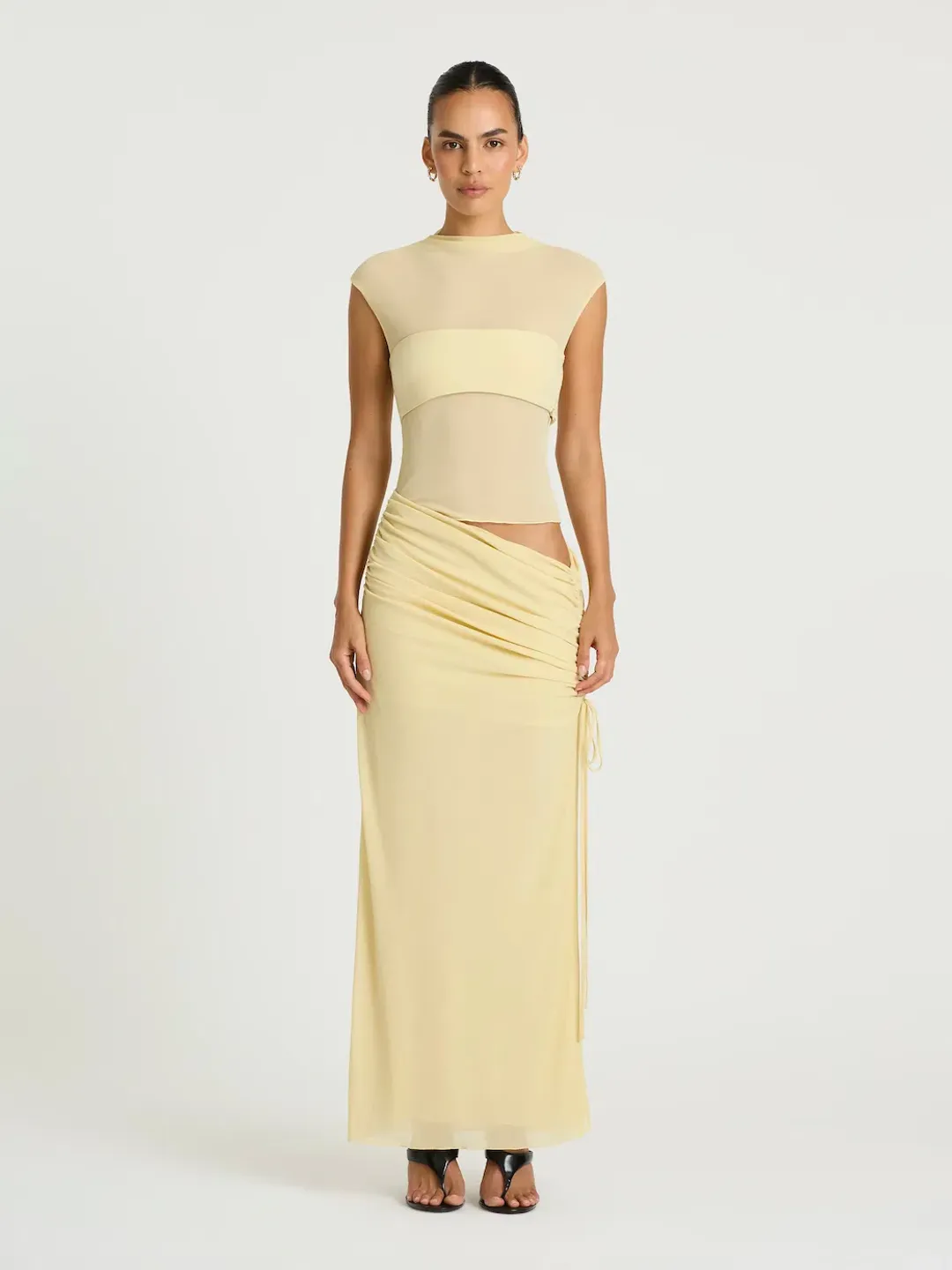BECKER MAXI DRESS | LEMON CREAM - SIZE 10 for rent on The Volte - main image