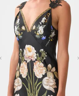 Camilla -Ottoman Elegance V-Neck Full Length Bias Slip Dress for rent on The Volte - image 2