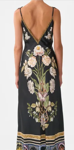 Camilla -Ottoman Elegance V-Neck Full Length Bias Slip Dress for rent on The Volte - image 4