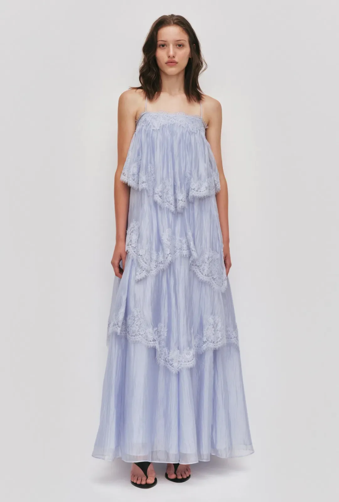 Aje Ophelia Lace Gown size 12 Blue for rent on The Volte - main image