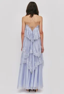 Aje Ophelia Lace Gown size 16 Blue  for rent on The Volte - image 5