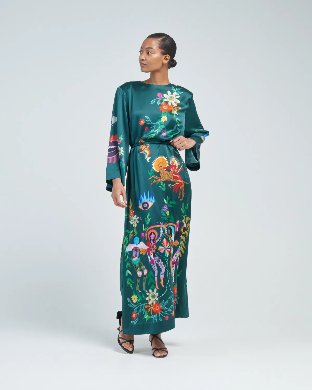ALEMAIS AGATHA SILK MIDI DRESS for rent on The Volte - main image