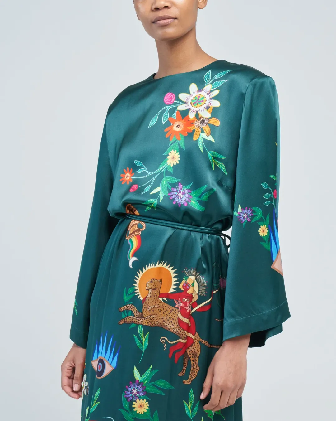 ALEMAIS AGATHA SILK MIDI DRESS for rent on The Volte - main image