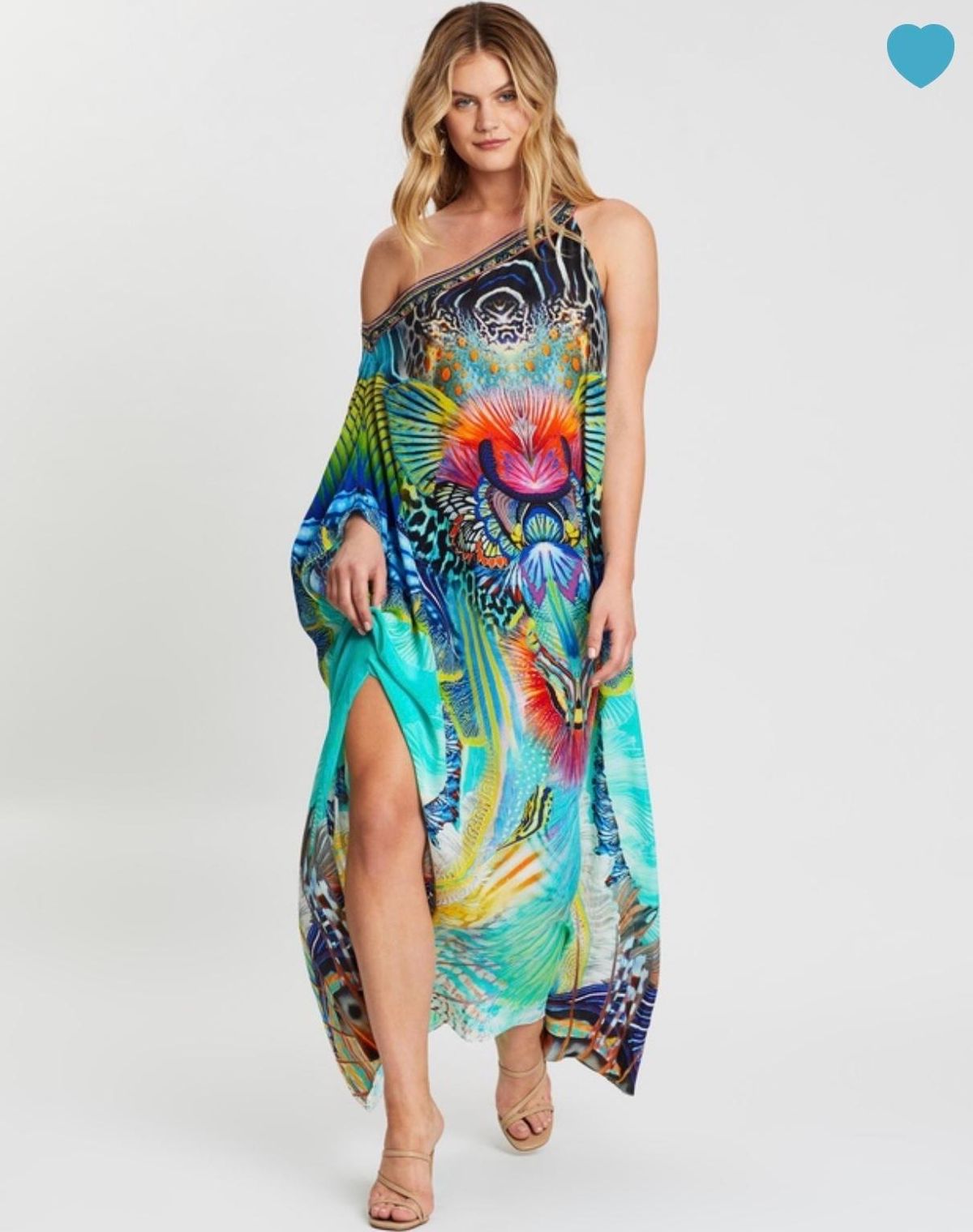 Camilla One Shoulder Kaftan Print Size 8 for rent on The Volte - main image