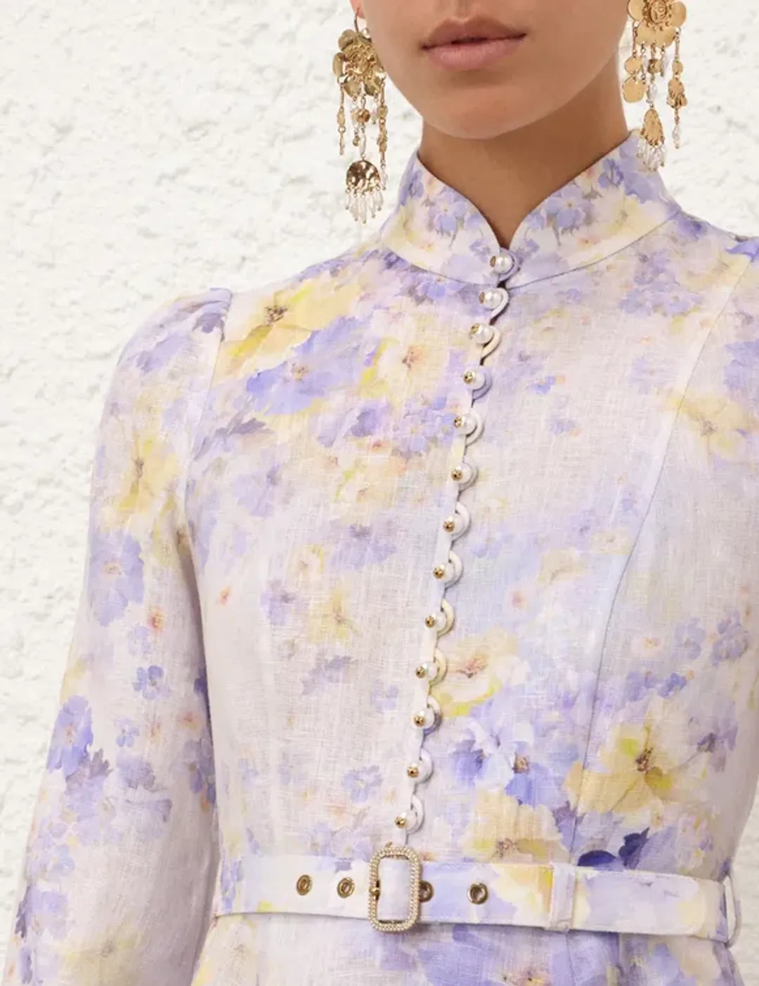 ZIMMERMANN CRUSH BUTTONED MINI DRESS SIZE 3/14 for rent on The Volte - main image