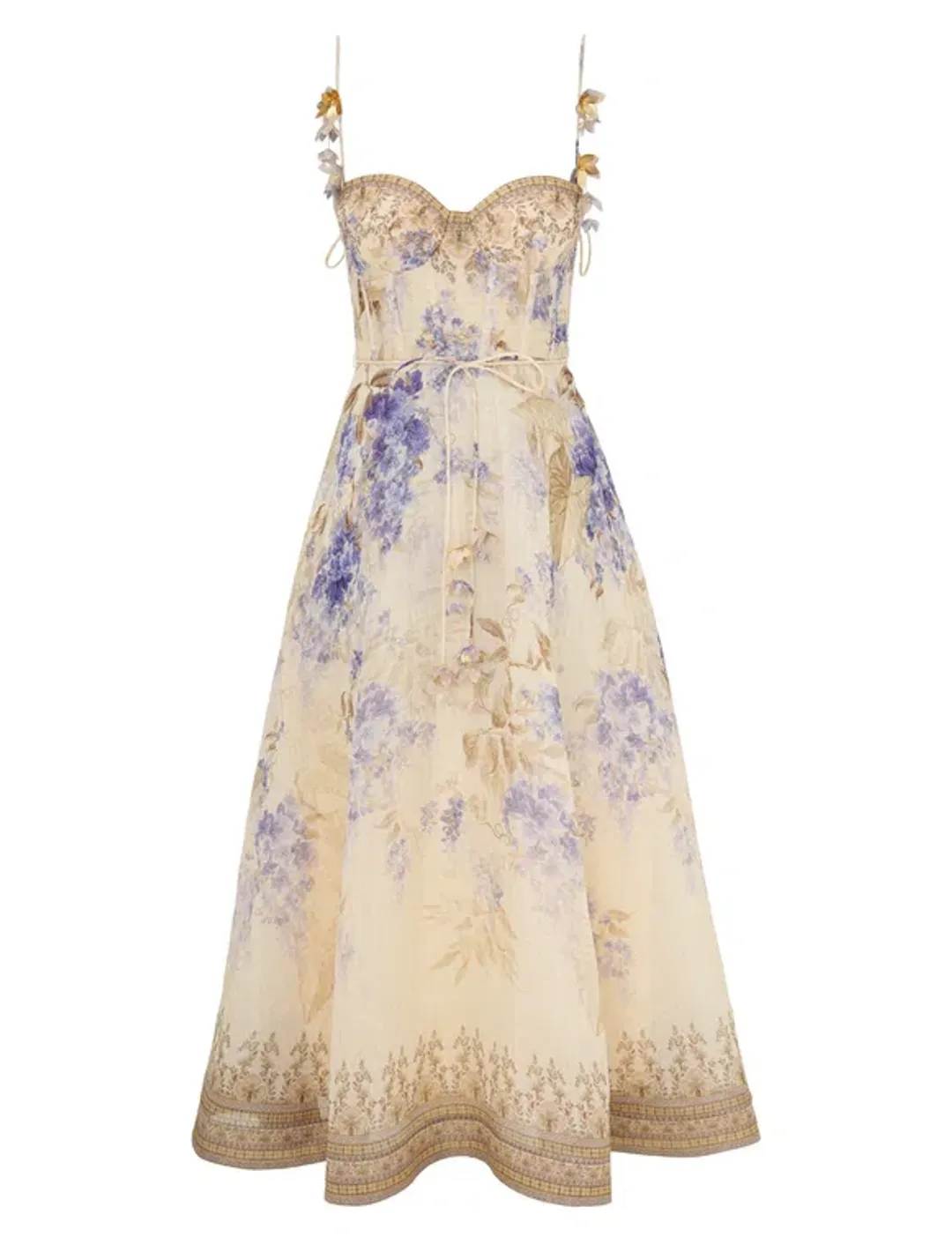 ZIMMERMANN DAWNING PICNIC MIDI DRESS SIZE 3/14 for rent on The Volte - main image